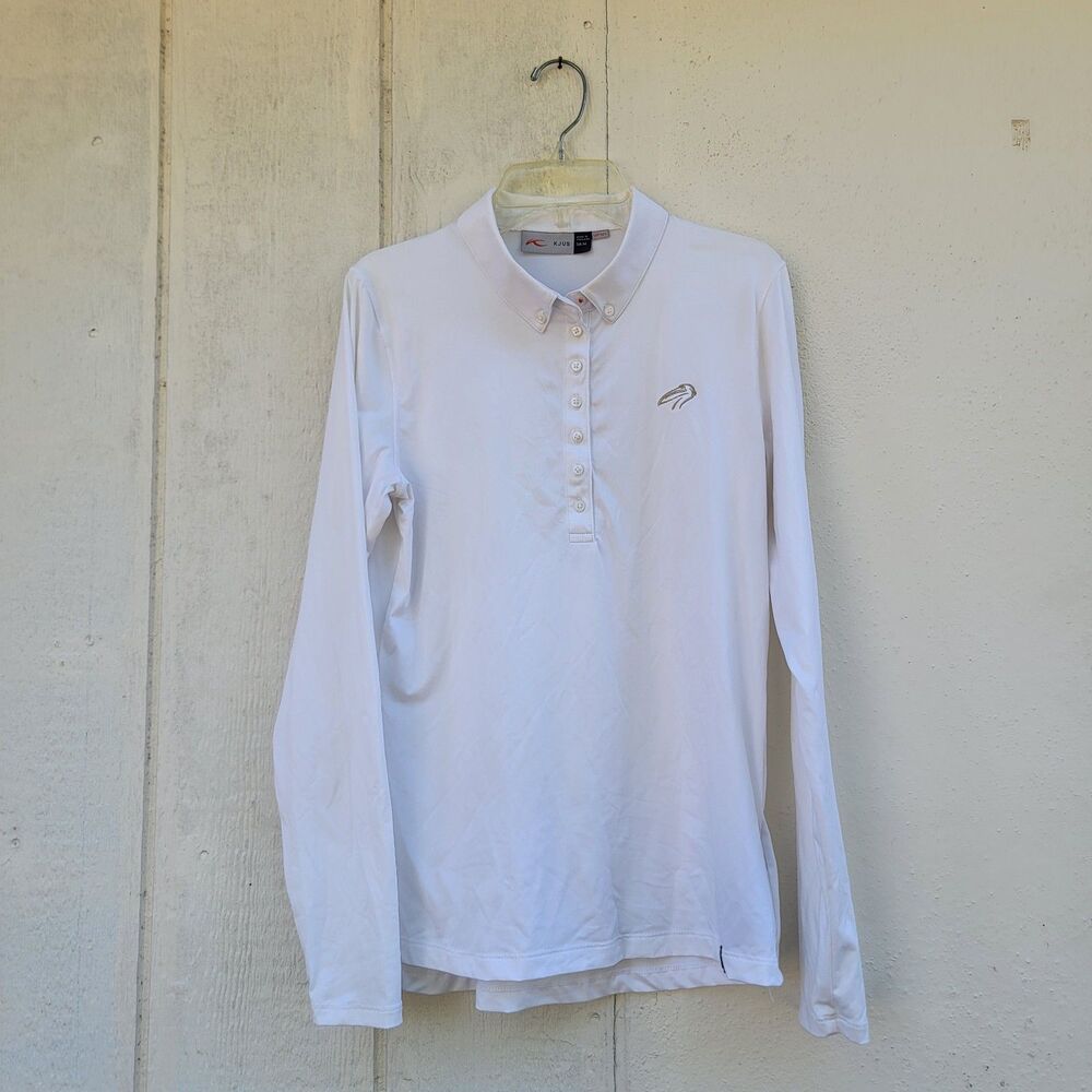 Wmns kjus upf 50+ pullover top golf shirt longslv  buttonup sz 38 M  Base Layer